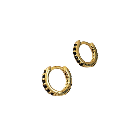 Mini Black Gold Hoops