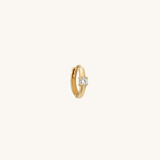 14K gold shiny mini hoop ring