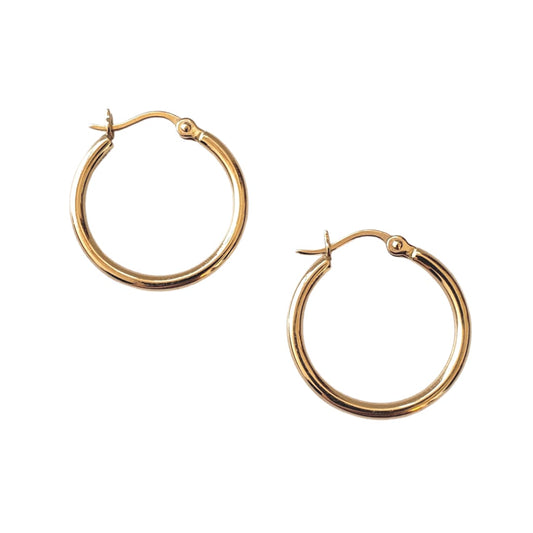 18K Gold Tube Hoops