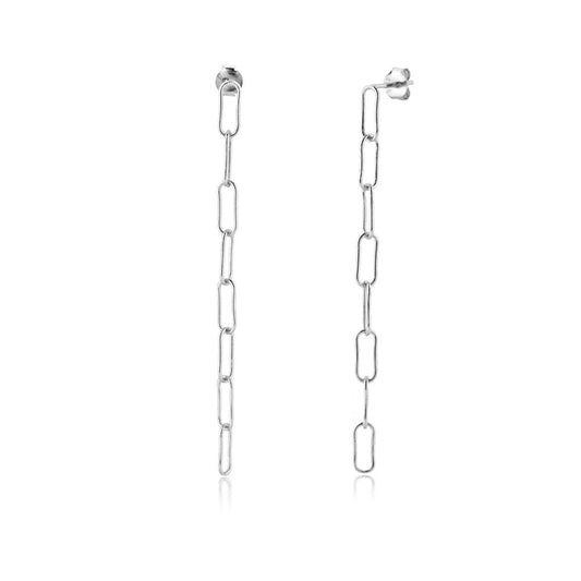 Silver Link Hoops