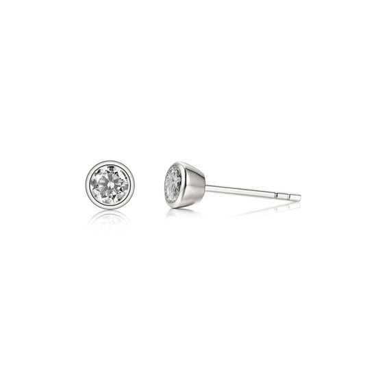 Aros Punto de luz Diamond Oro blanco 14K
