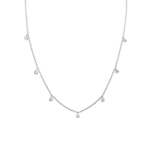 Silver Crystal Dots Choker