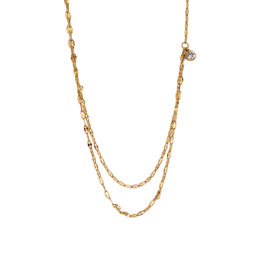 Collar Espejo Gold Doble