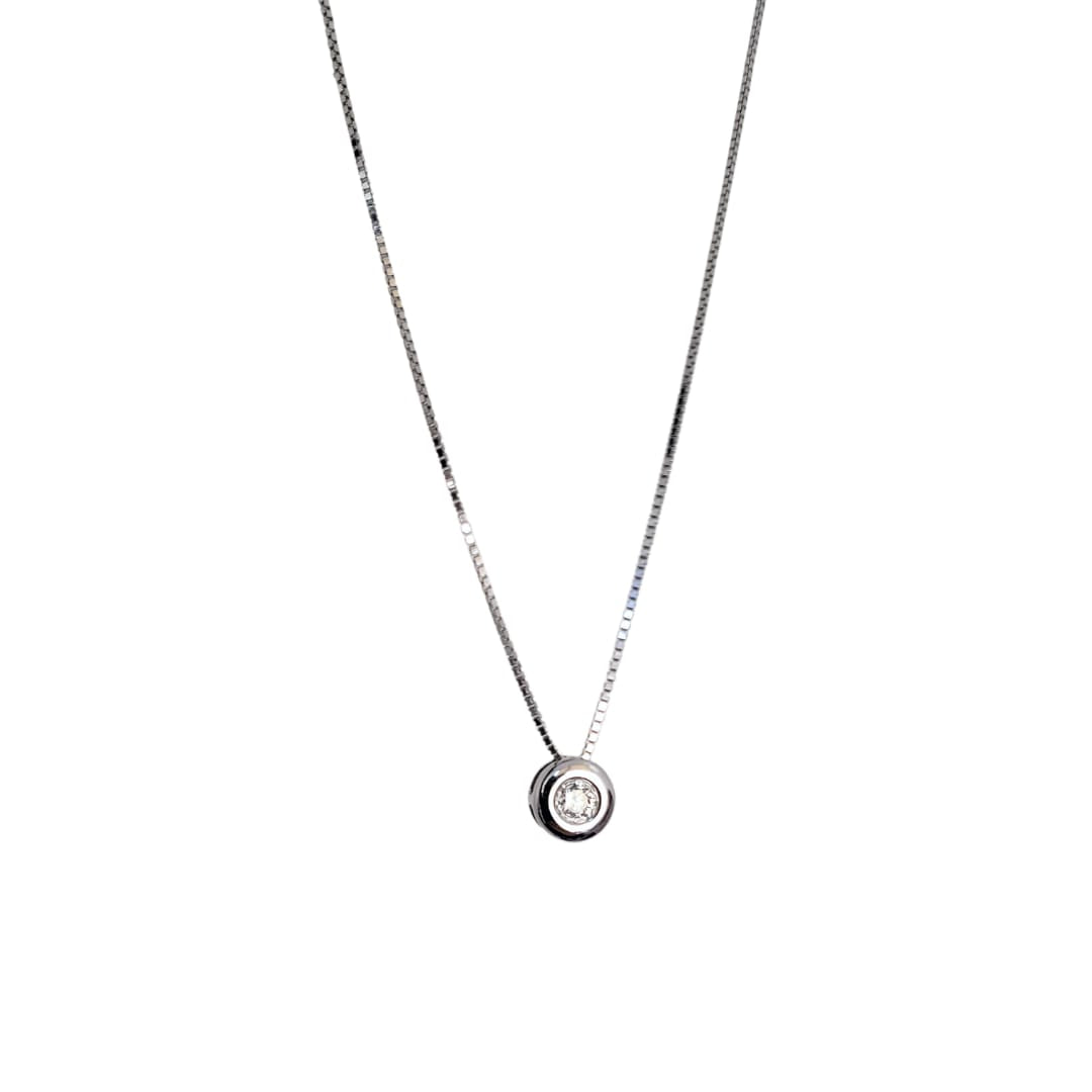 18K White Gold Point of Light Necklace