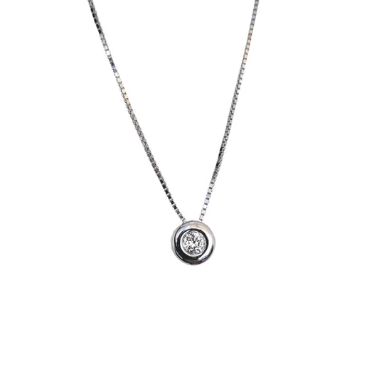 18K White Gold Point of Light Necklace