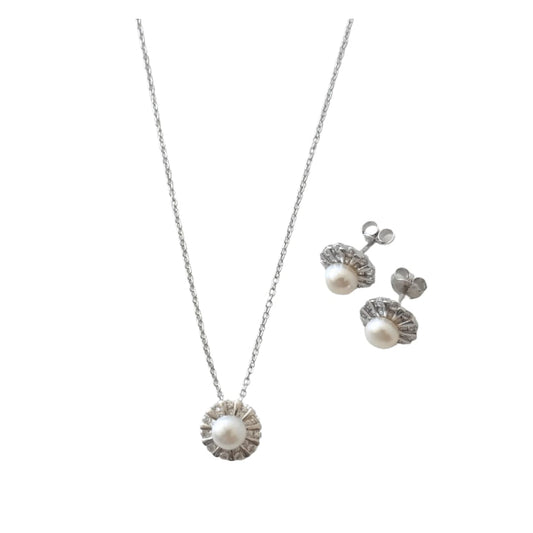Conjunto Pearl Flora Silver