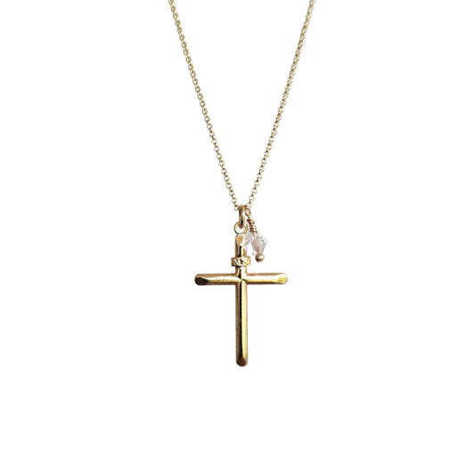 Collar Cross Cristal Gold