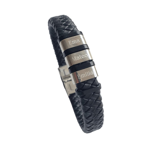 Personalized Leather Bracelet Men