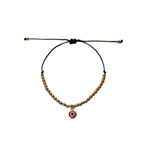 Turkish eye gold beaded bracelet