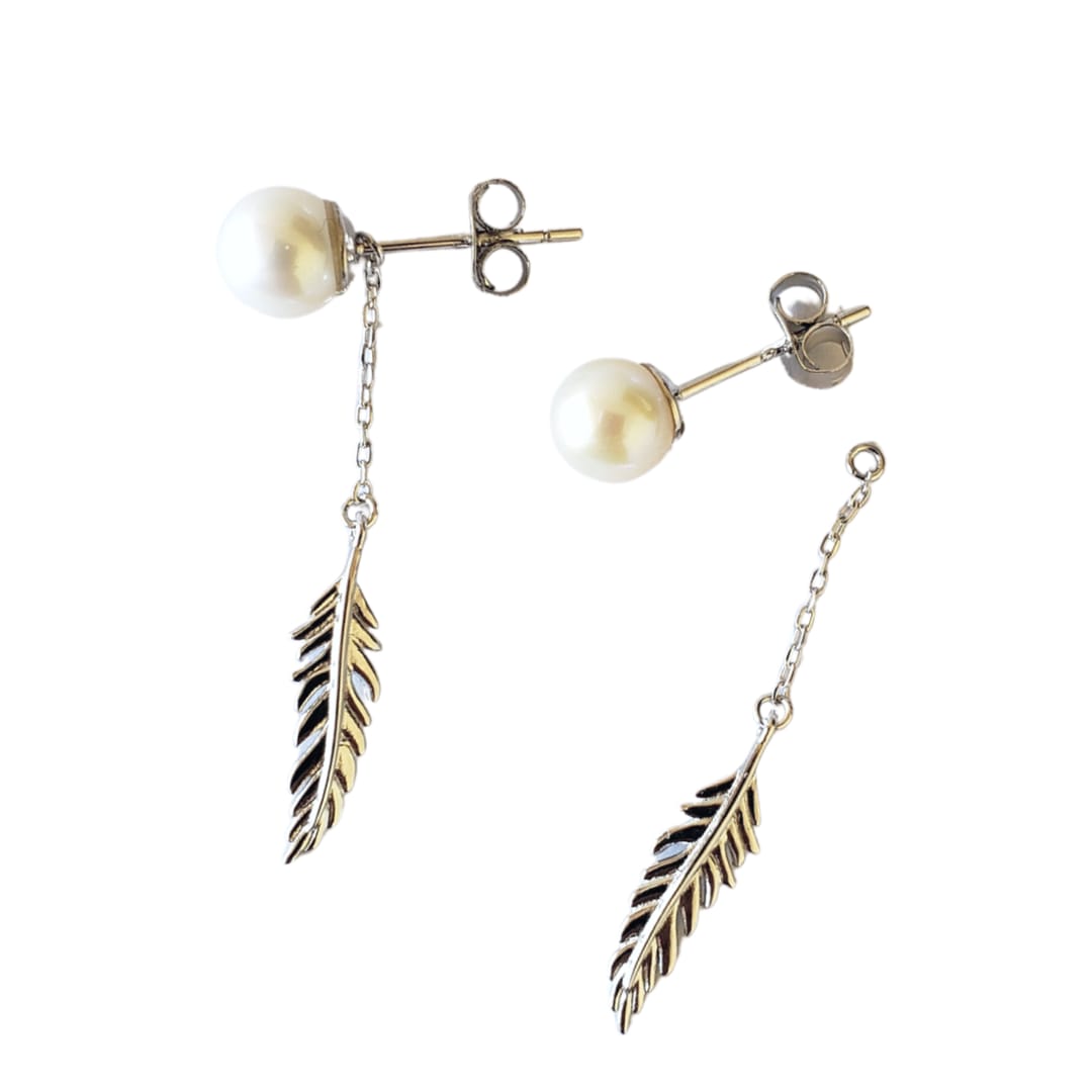 Cultured pearl earrings freedom silver