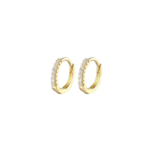 Mini Clear Gold Hoops 