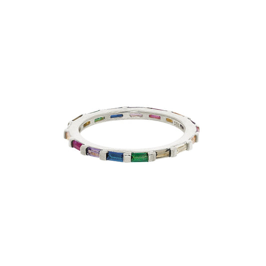 Rainbow Princess Silver Ring 