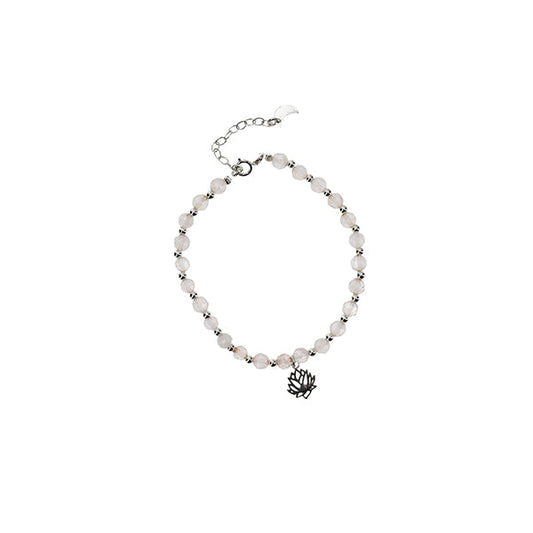 Lotus Flower rose quartz stone bracelet 