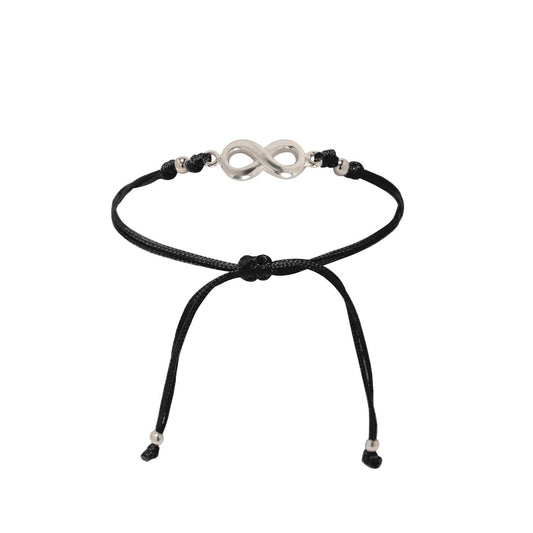 Black infinite silk thread bracelet