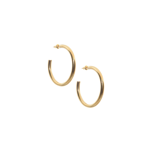 Vintage gold hoops 42 mm