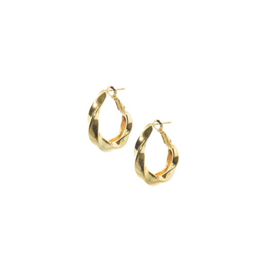 Twist gold hoops