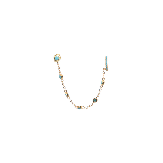 Nina Gold Turquoise Hoop