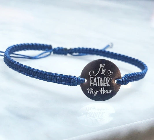Blue Woven Personalized Bracelet 