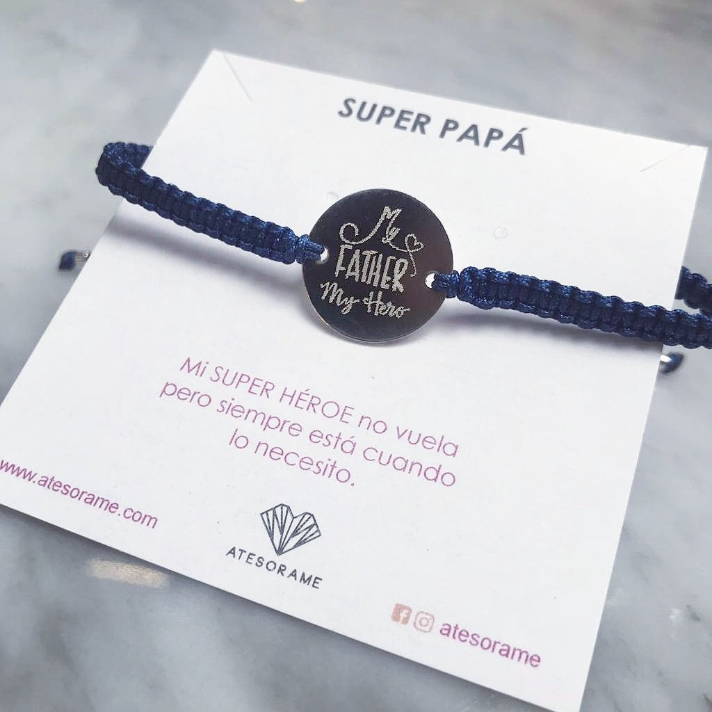 Blue Woven Personalized Bracelet 