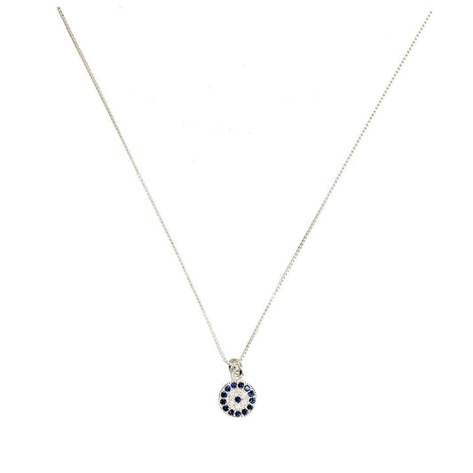 Silver Turkish Eye Point of Light Necklace